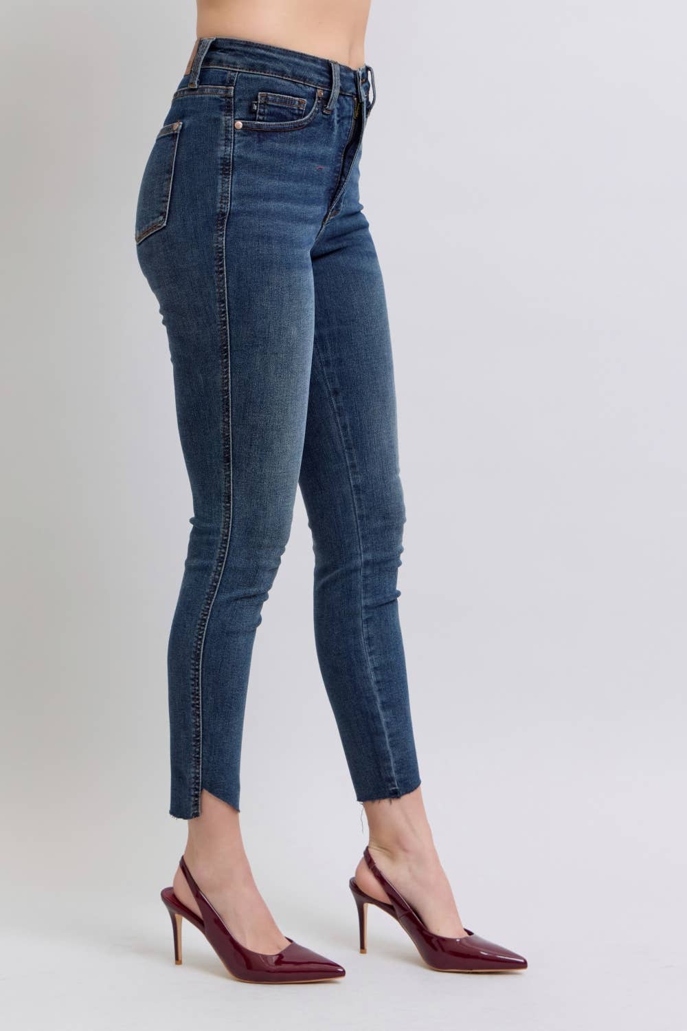 Judy Blue High Waisted Tummy Control Step Hem Skinny Jeans